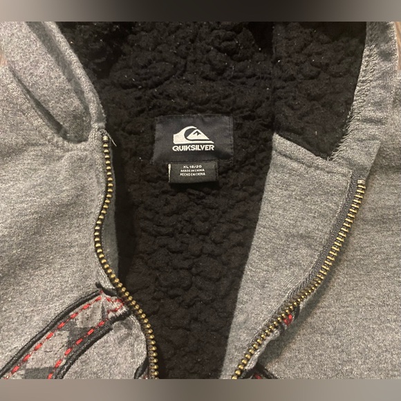 Boy’s Quiksilver Y2K Grey Fleece Lined Sweatshirt XL18/20 - Picture 5 of 14